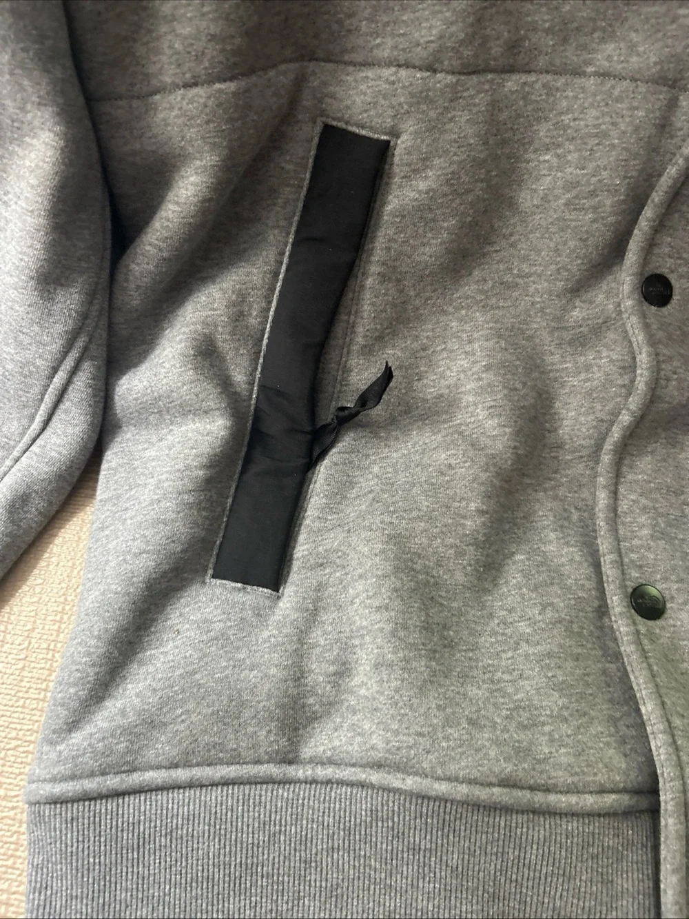 The North Face Men’s Gray and Black Hooded Fleece Jacket